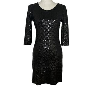 BB Dakota Black Sequin Party Mini Dress Small
